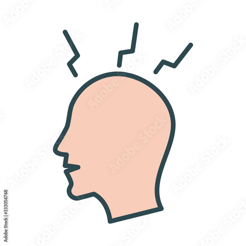 profile human with fever fill style icon