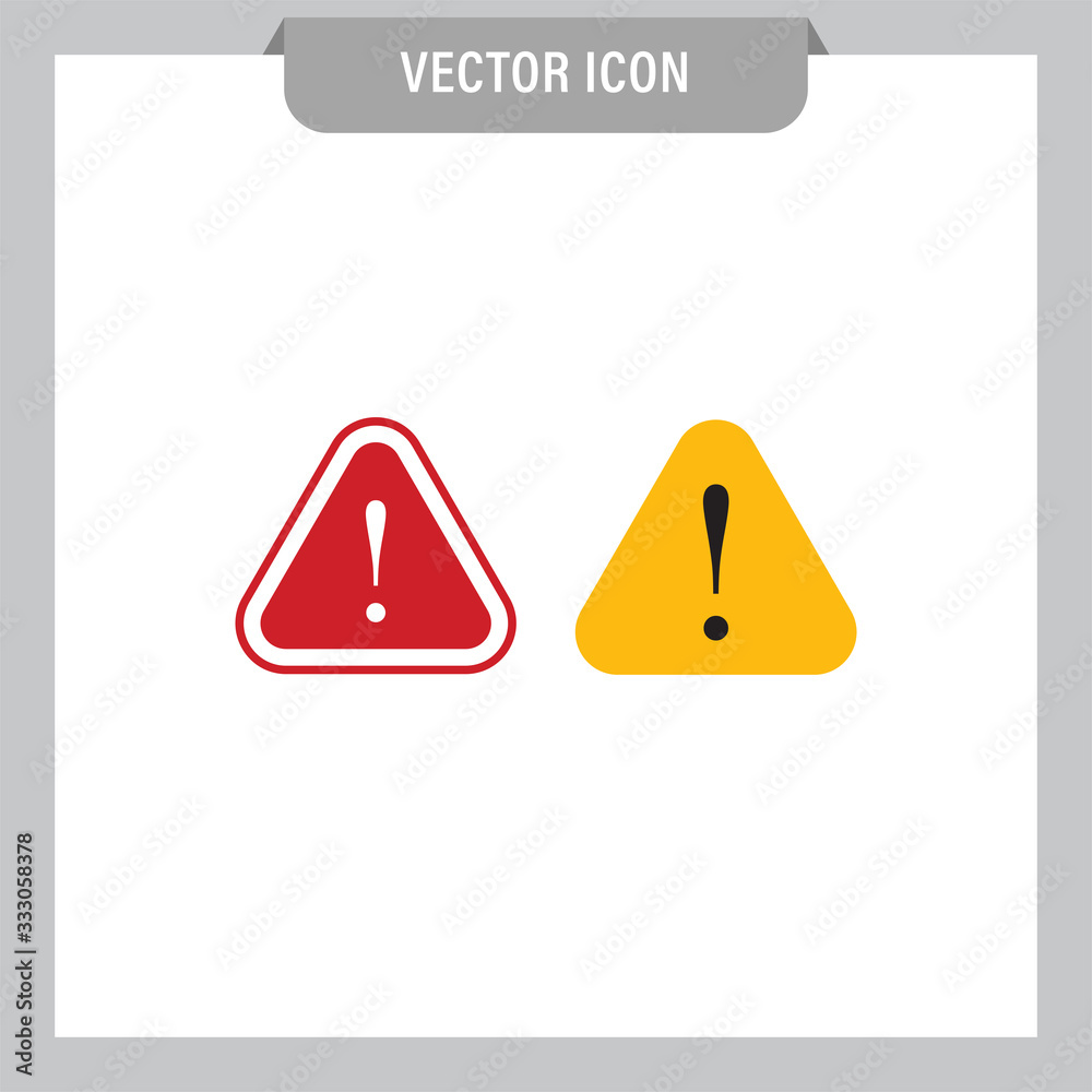 Alert icons. Exclamation sign in triangle, alarm message. Alert icons. Exclamation sign in triangle, alarm message.