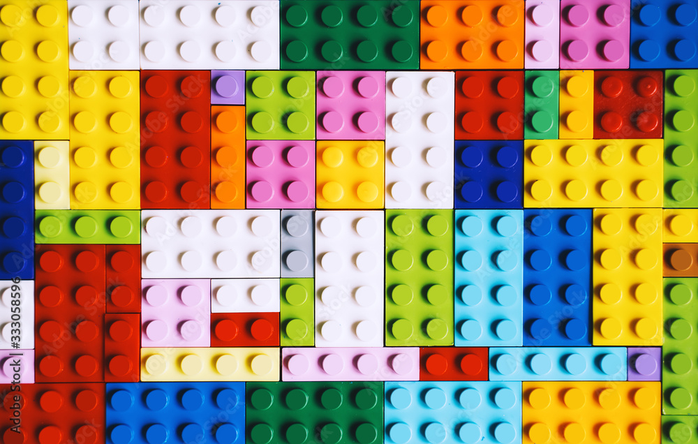 Background with colored toy bricks