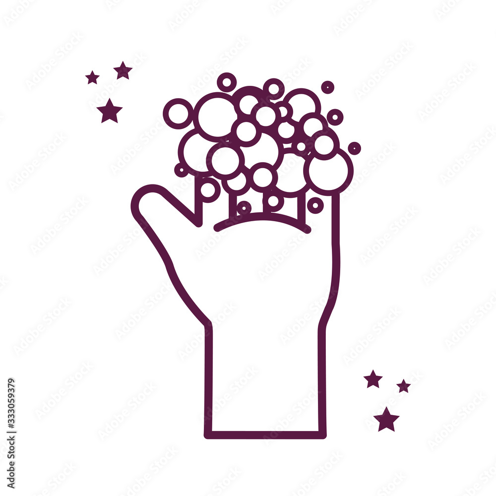 Hand washing line style icon vector design Hand washing line style icon vector design