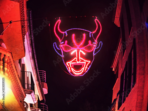 Devilish decoration  in Palma city during festivities photo