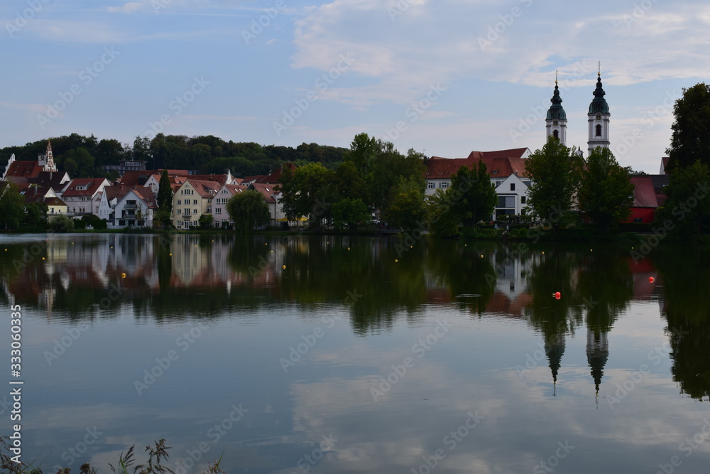 Stadtansicht Bad Waldsee  vom Stadtsee