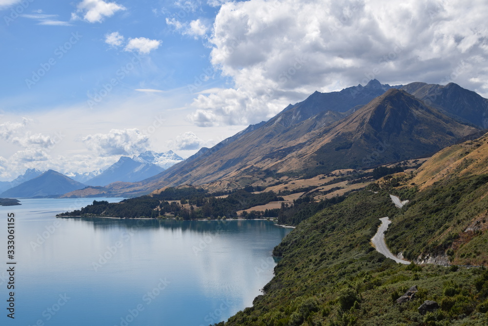 Glenorchy road Queenstown in New Zealand