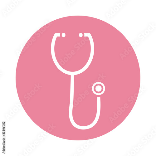 stethoscope cardio device block silhouette style icon