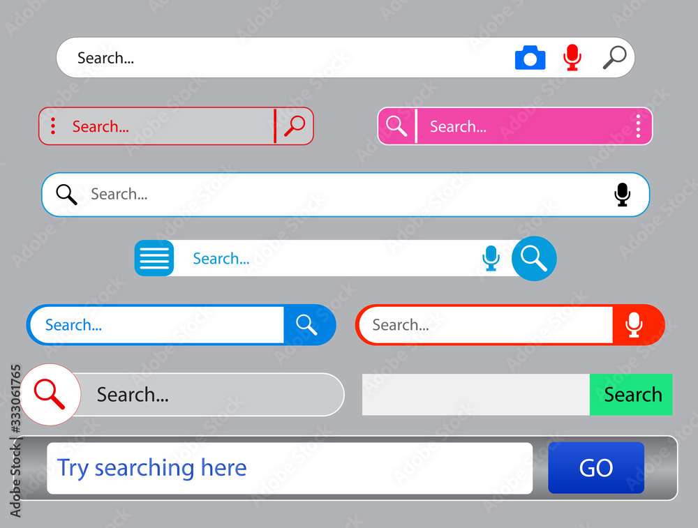 set of search bar or search boxes ui interface for website. easy to modify set of search bar or search boxes ui interface for website. easy to modify