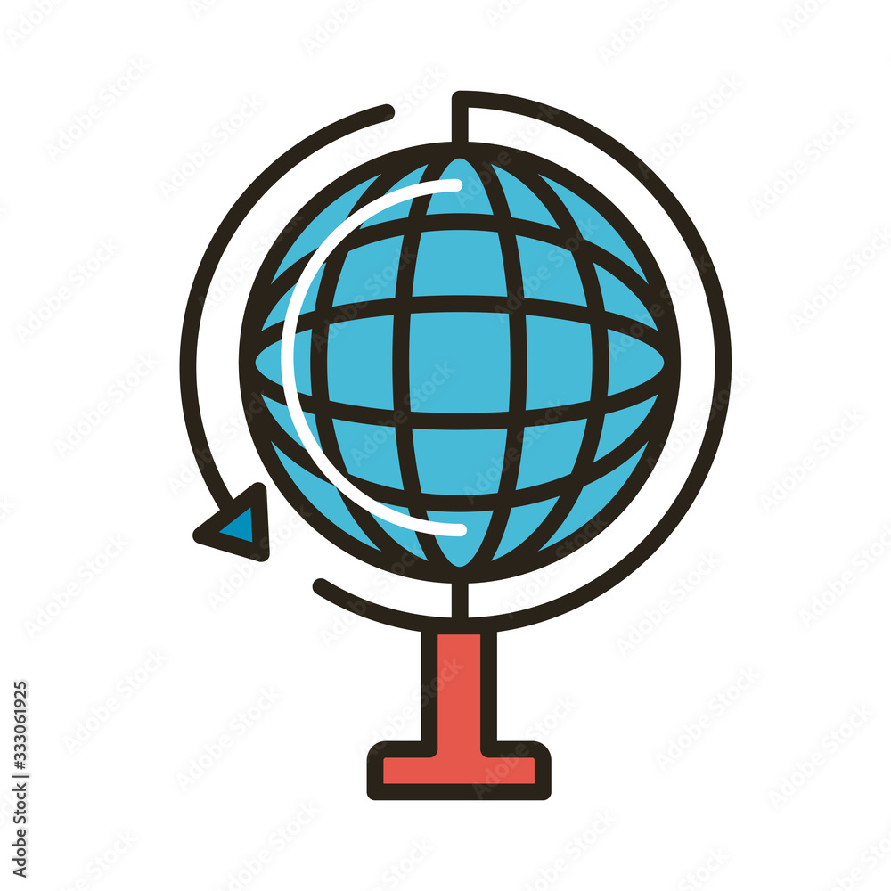 sphere planet with arrows line and fill style sphere planet with arrows line and fill style
