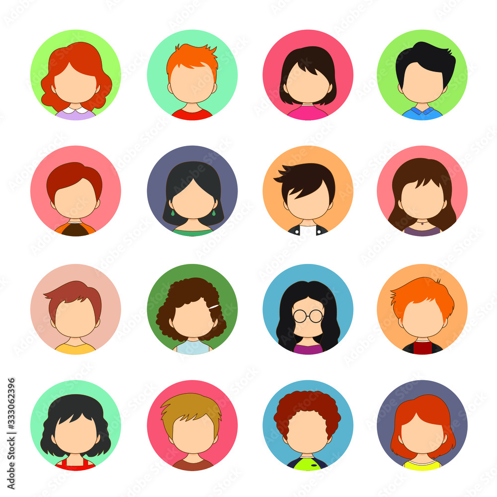 A Set Of Colorful Collection With Great Variety Avatars A Set Of Colorful Collection With Great Variety Avatars