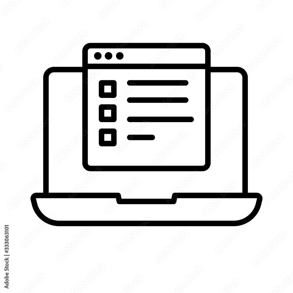 laptop with template webpage line style icon laptop with template webpage line style icon