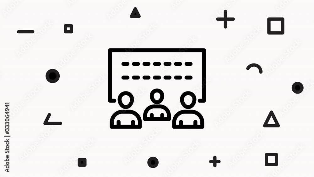 Professional Presentation Line Icon Animation with Alpha Professional Presentation Line Icon Animation with Alpha
