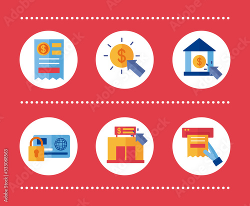 bundle of Payment online set icons