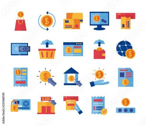 bundle of Payment online set icons