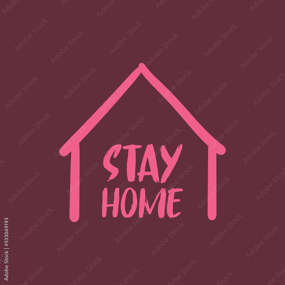 Stay home campaign symbol. Hand drawn house doodle for quarantine times. 