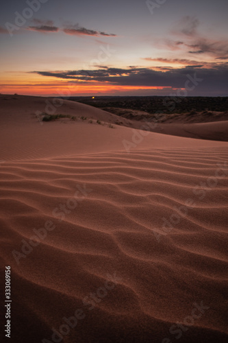 Beautiful sunset over sand dunes