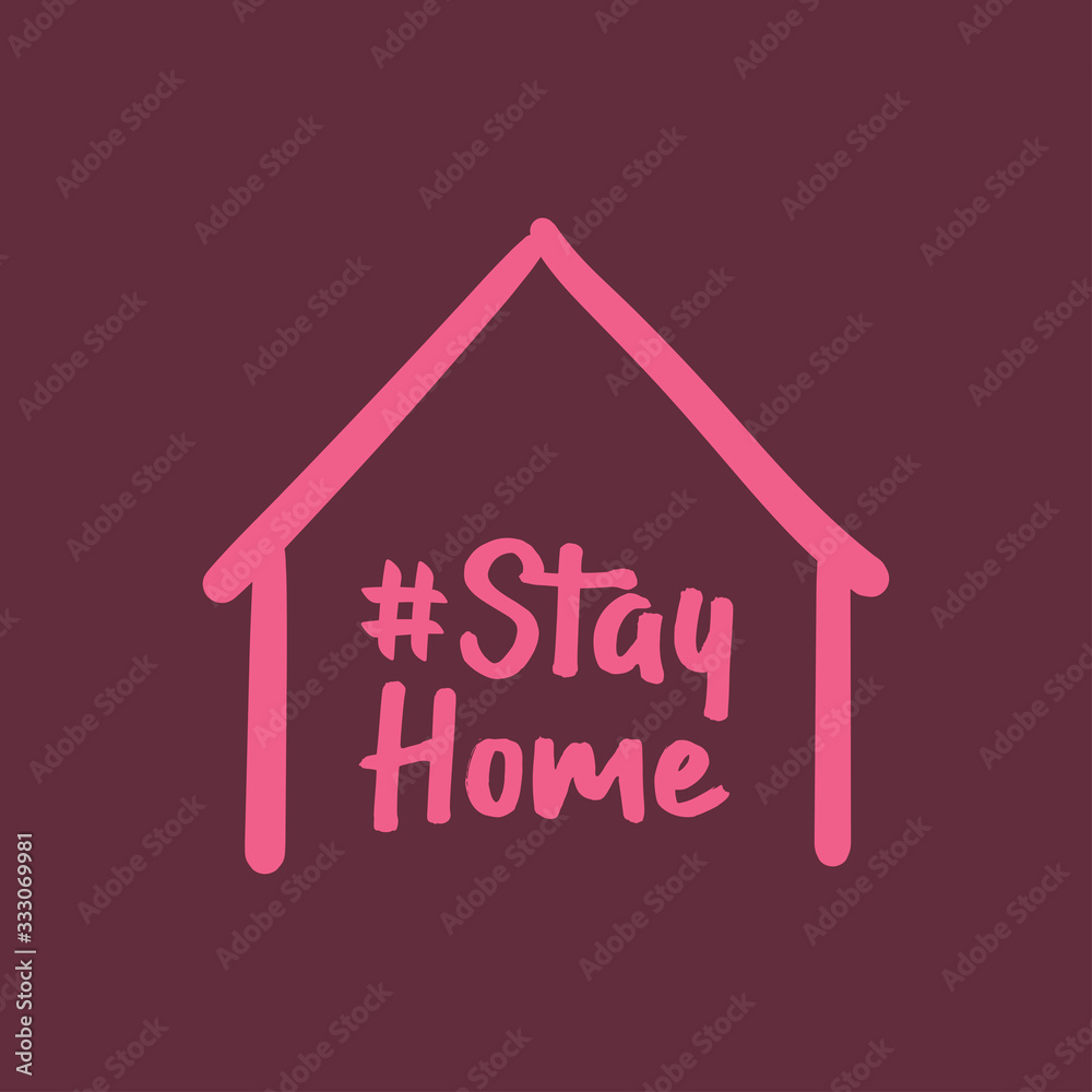 Stay home campaign symbol. Hand drawn house doodle for quarantine times. Stay home campaign symbol. Hand drawn house doodle for quarantine times.