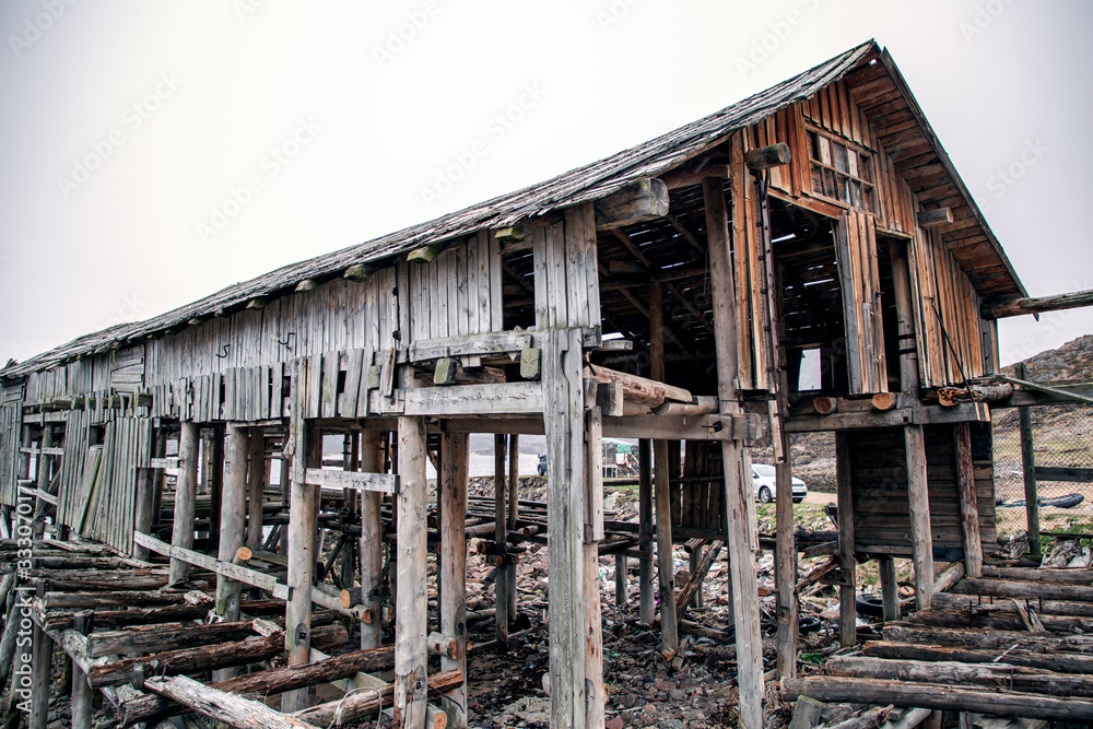 Fototapeta premium old house under construction
