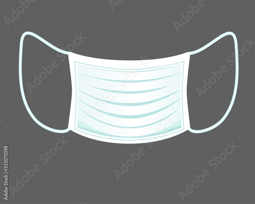 Medical mask - vector isolated image. Surgical disposable mask. Medical mask to protect against infection with influenza viruses and coronovirus. Protective mask.