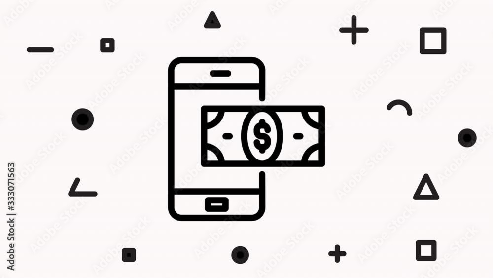 Mobile Payment Line Icon Animation Mobile Payment Line Icon Animation