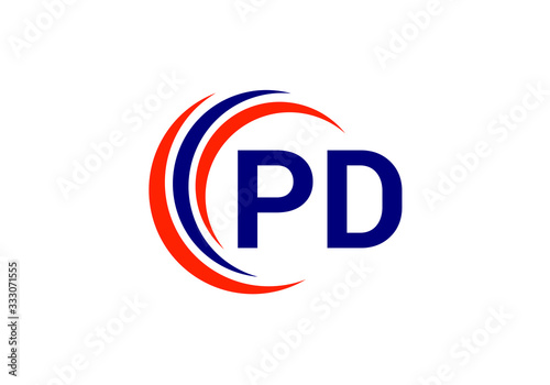 PD Logo Featuring Initials Surrounded by Circular Red Lines Creating a Sense of Momentum