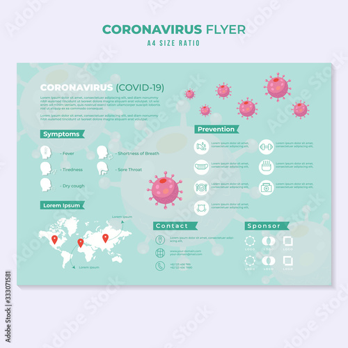 corona virus flyer education infographic template