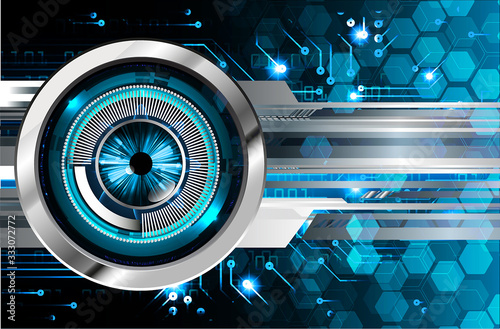 Blue eye cyber circuit future technology concept background