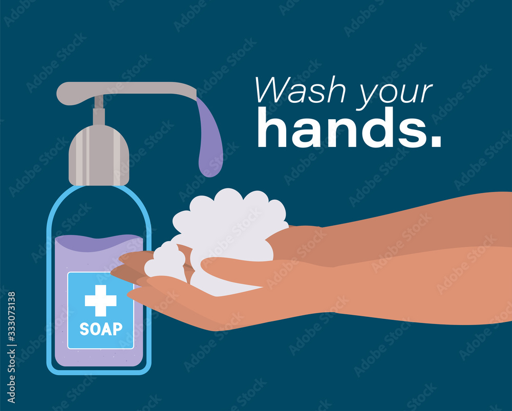 Hands washing with soap dispenser vector design Hands washing with soap dispenser vector design