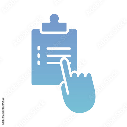 cursor mouse with checklist health online silhouette gradient style