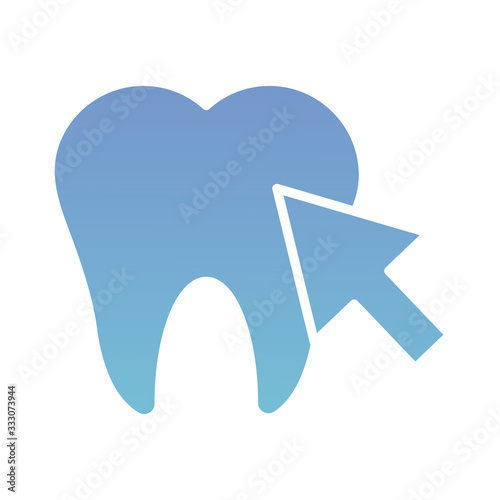 cursor mouse with teeth health online silhouette gradient style