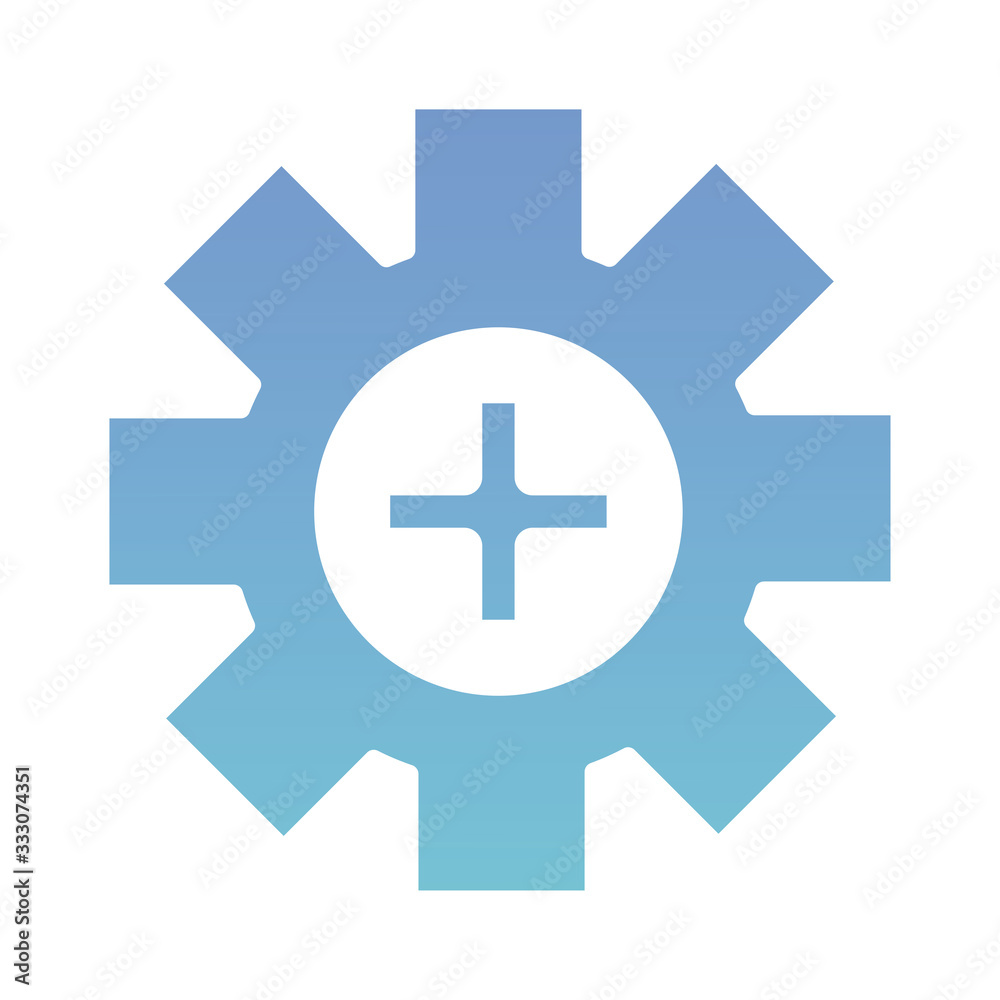 medical cross symbol silhouette gradient style