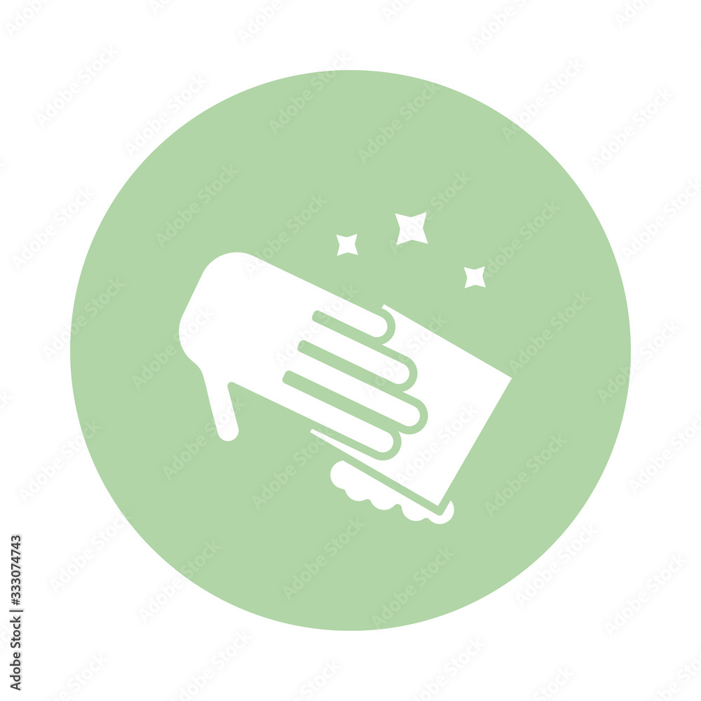 hand wiping block silhouette style icon hand wiping block silhouette style icon