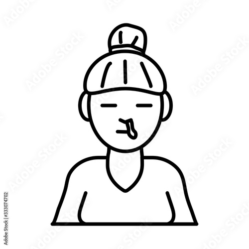 woman with nose flu line style icon