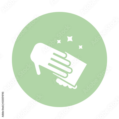 hand wiping block silhouette style icon