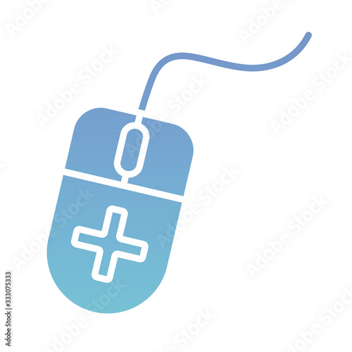 mouse with medical symbol health online silhouette gradient style