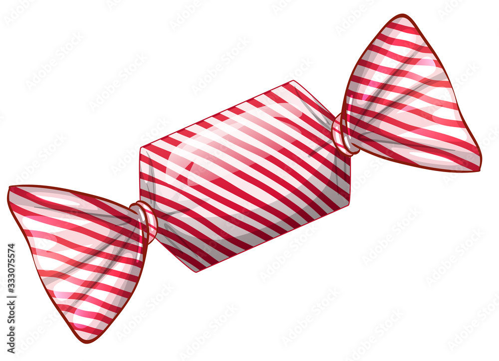 One piece of on candy white background One piece of on candy white background