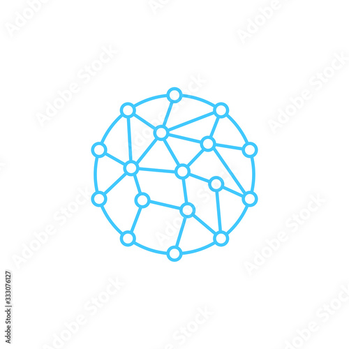 Vector technology logo. Globe icon. Stock illustration