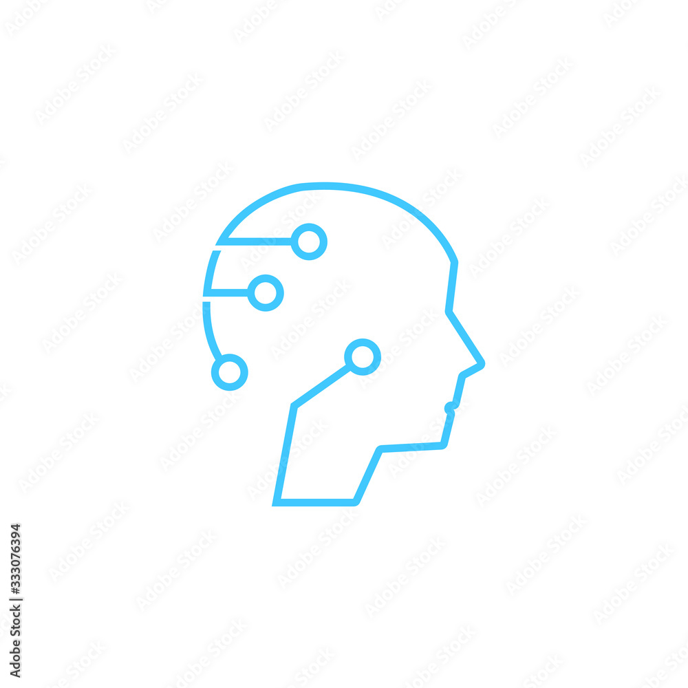 Human brain mind head with artificial intelligence robot head concept illustration Human brain mind head with artificial intelligence robot head concept illustration