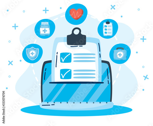 health online technology with laptop