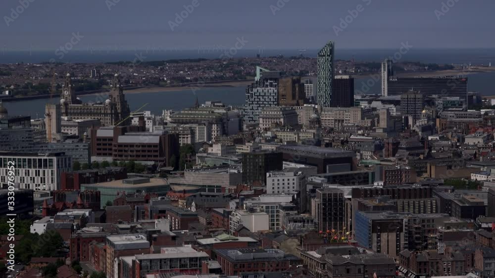 Aerial view of Liverpool city England UK 4K Aerial view of Liverpool city England UK 4K