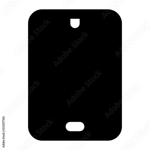 smartphone icon with glyph style and perfect pixels. Suitable for website design, logo, app and ui.
