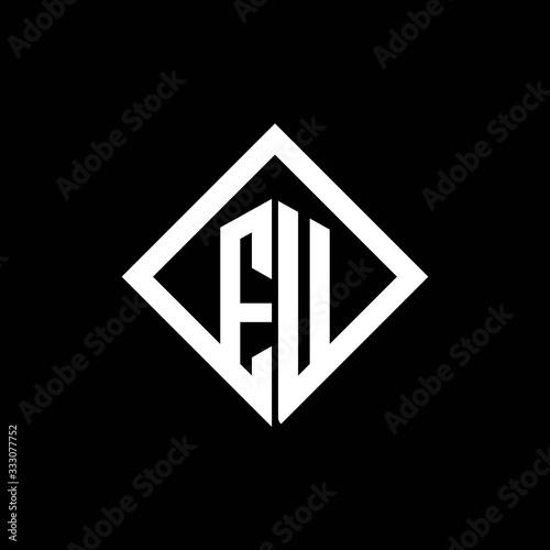 EU logo monogram with square rotate style design template