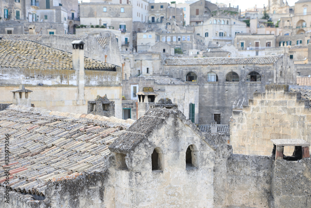Obraz premium CItyscape of Matera Italy, World Heritage