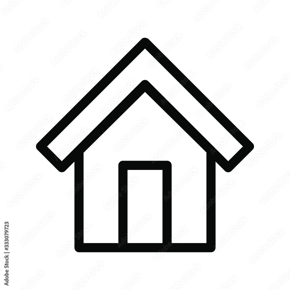 Home icon , template logo design emblem isolated illustration , vector simple concept building , outline solid background white