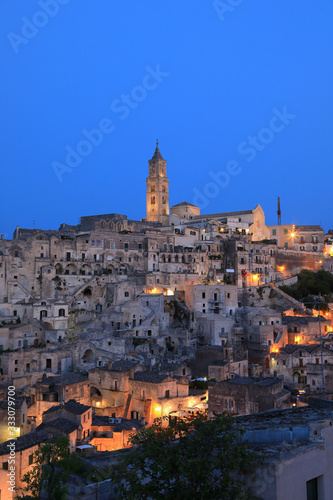 Night View of Matera Italy, World Heritage © funbox