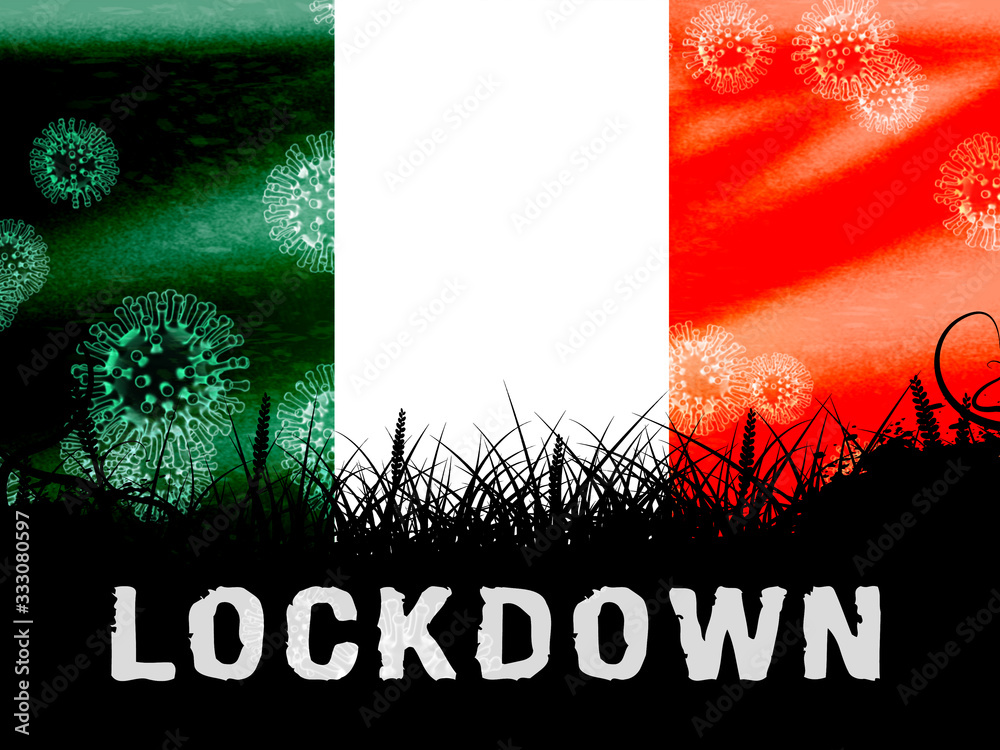 Fototapeta premium Ireland lockdown or curfew to stop covid19 epidemic - 3d Illustration