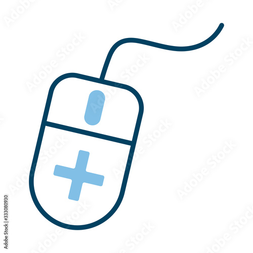 mouse with medical symbol health online half line style
