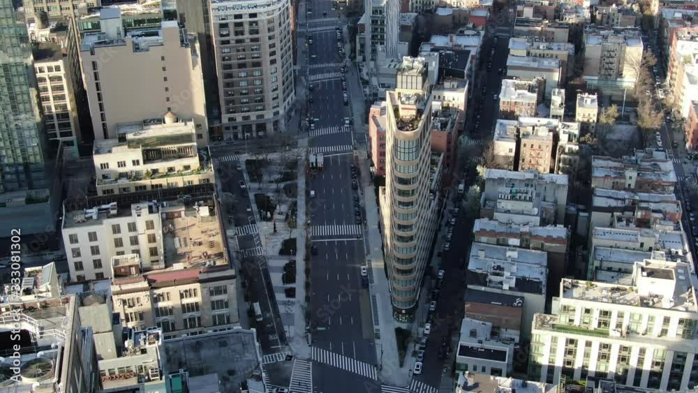 Aerial of Soho, New York City during Coronavirus, 2020