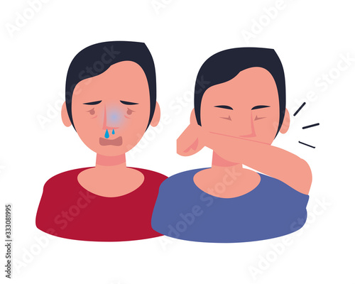 persons sick with symptoms characters