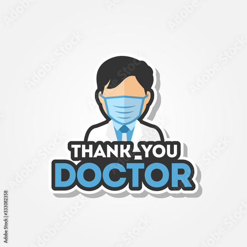 Thank You Doctor, Nurse, Medical Staff Vector For Greeting Design