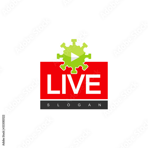 Live Streaming Logo For Virus Updates. Corona Virus And Other Virus Like Hanta , Ebola , SARS And MERS.