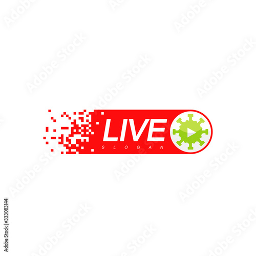 Live Streaming Logo For Virus Updates. Corona Virus And Other Virus Like Hanta , Ebola , SARS And MERS.