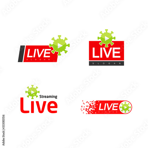 Live Streaming Logo For Virus Updates. Corona Virus And Other Virus Like Hanta , Ebola , SARS And MERS.